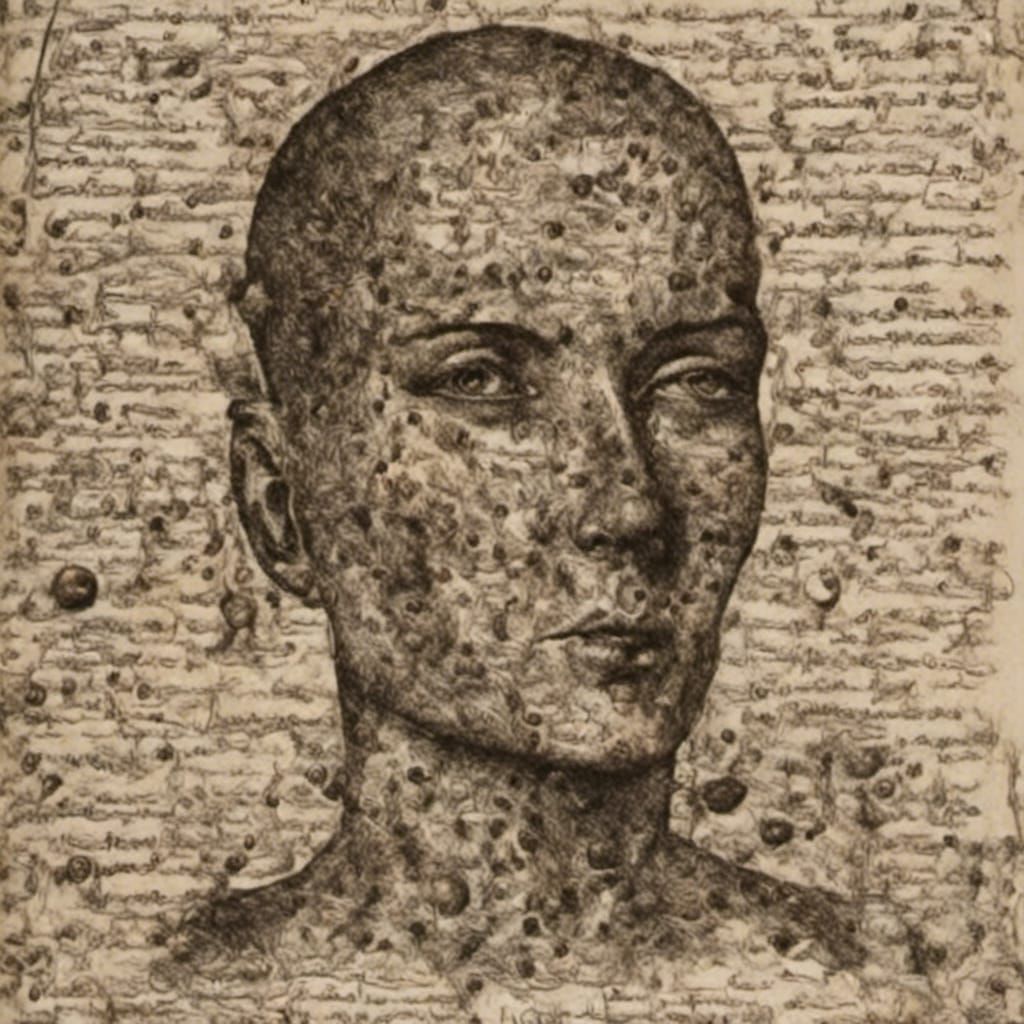 Pyrography Graffiti Portrait in Louise Brooks Style