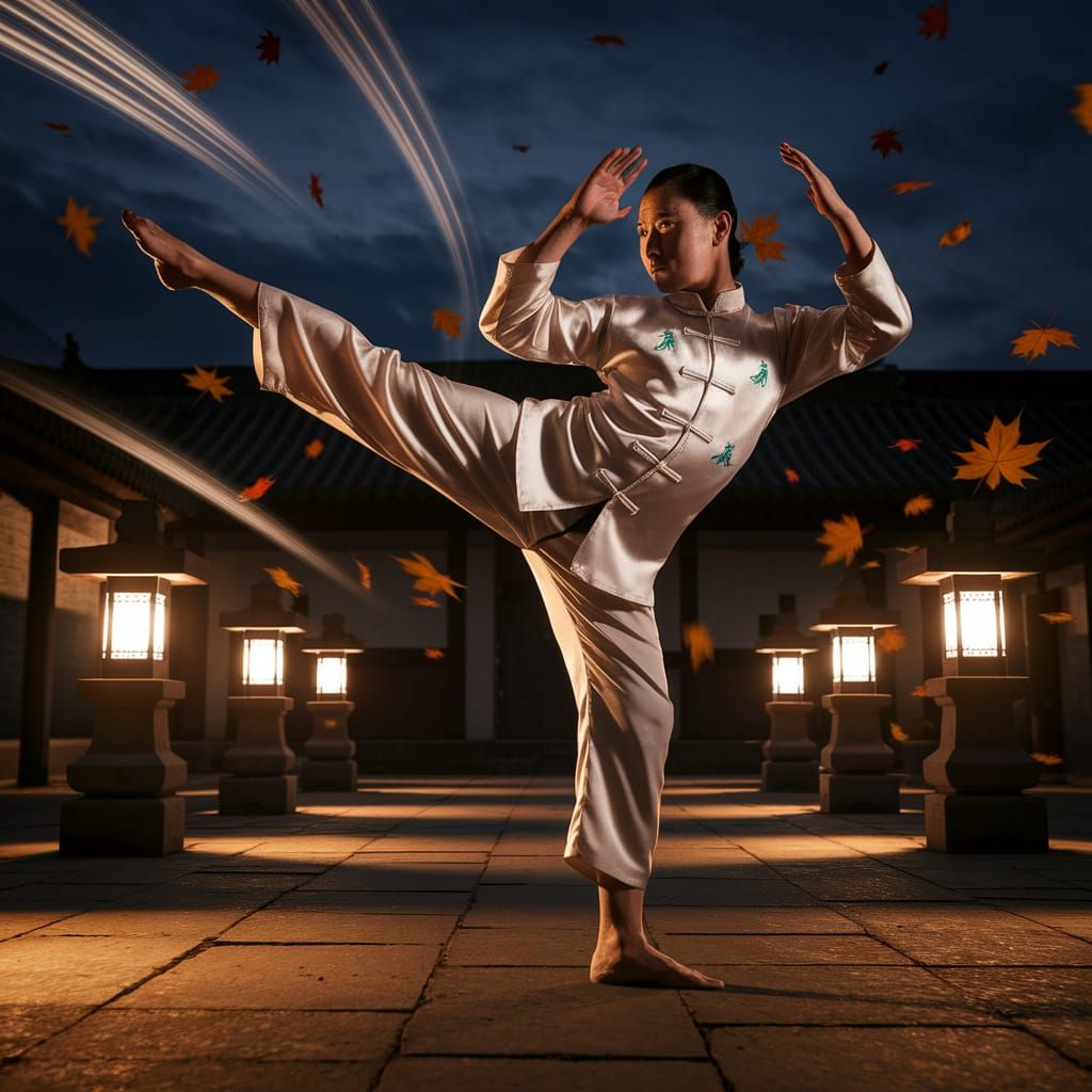 Kung Fu Master in Praying Mantis Style