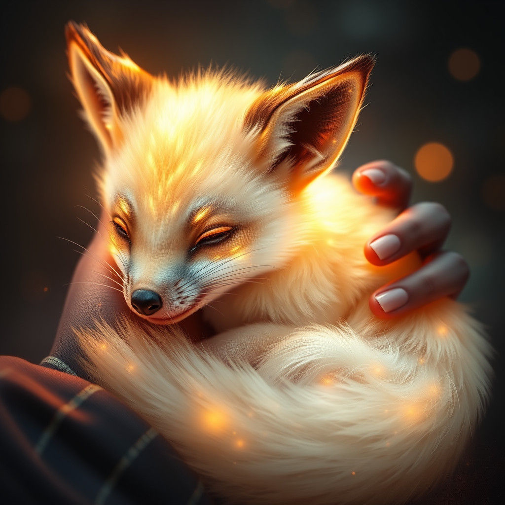 Glowing Fox Creature in a Fantastical Digital Painting