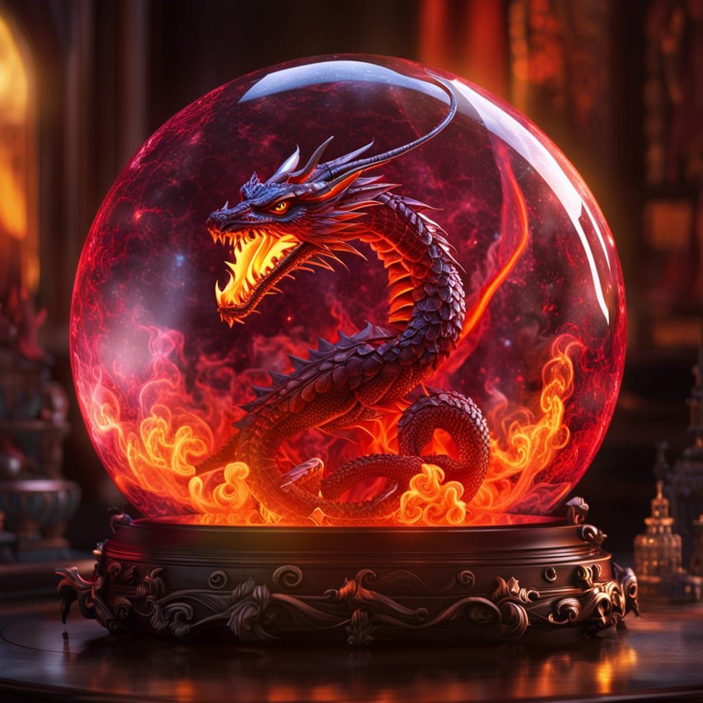 Fire Dragon In A Sphere