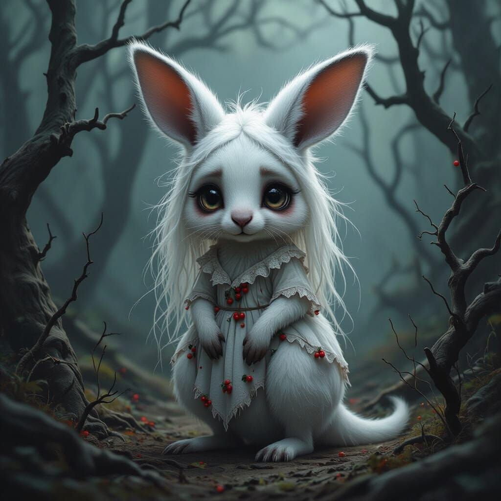 Ethereal Forest Kangaroo in a Mystical Landscape