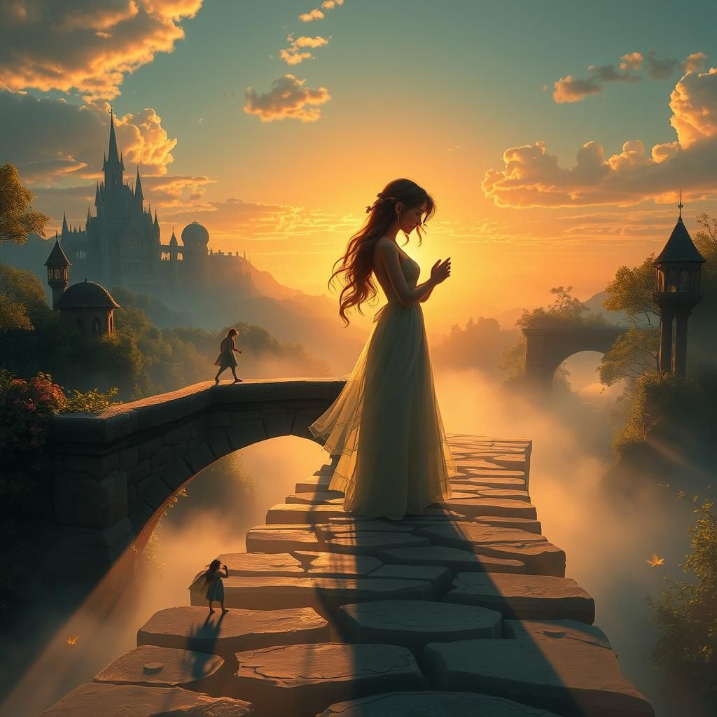 Fairies Dance Around Loving Couple at Sunrise