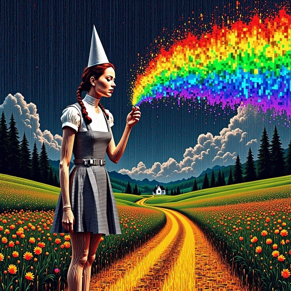 Glitch Art Portrait of the Wizard of Oz