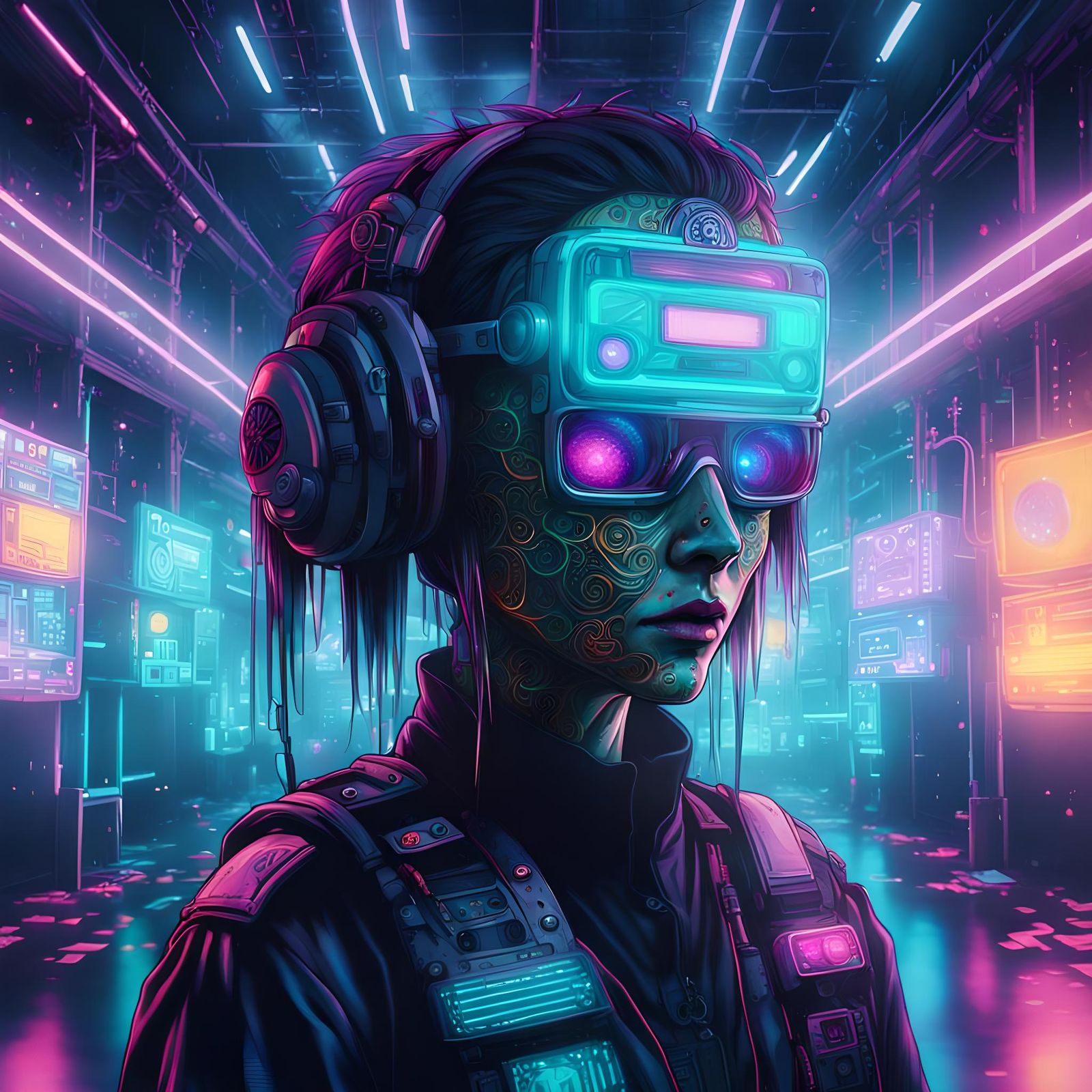 Ethereal Gothic Scene with Lens Flare Effects