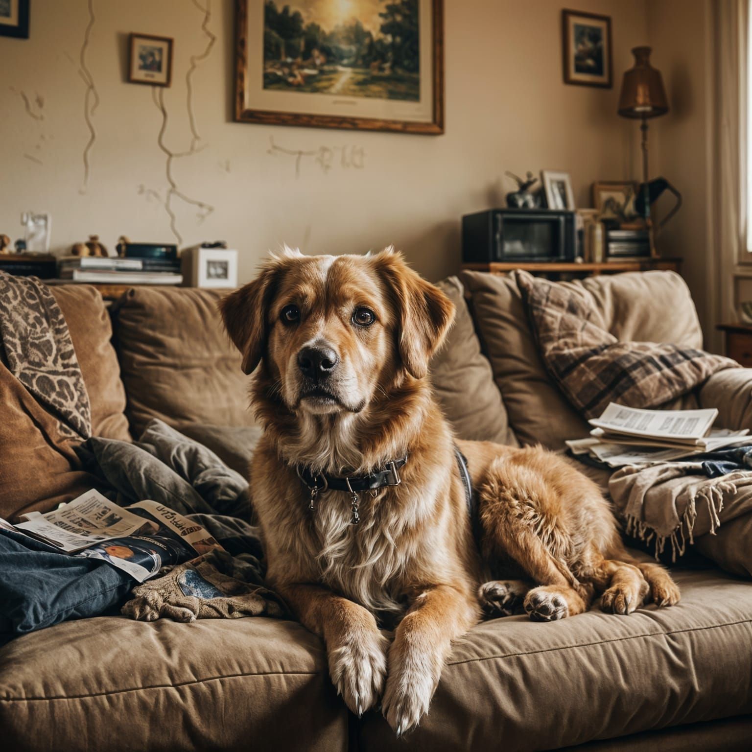 Realistic Candid Photo of an Indoor Dog