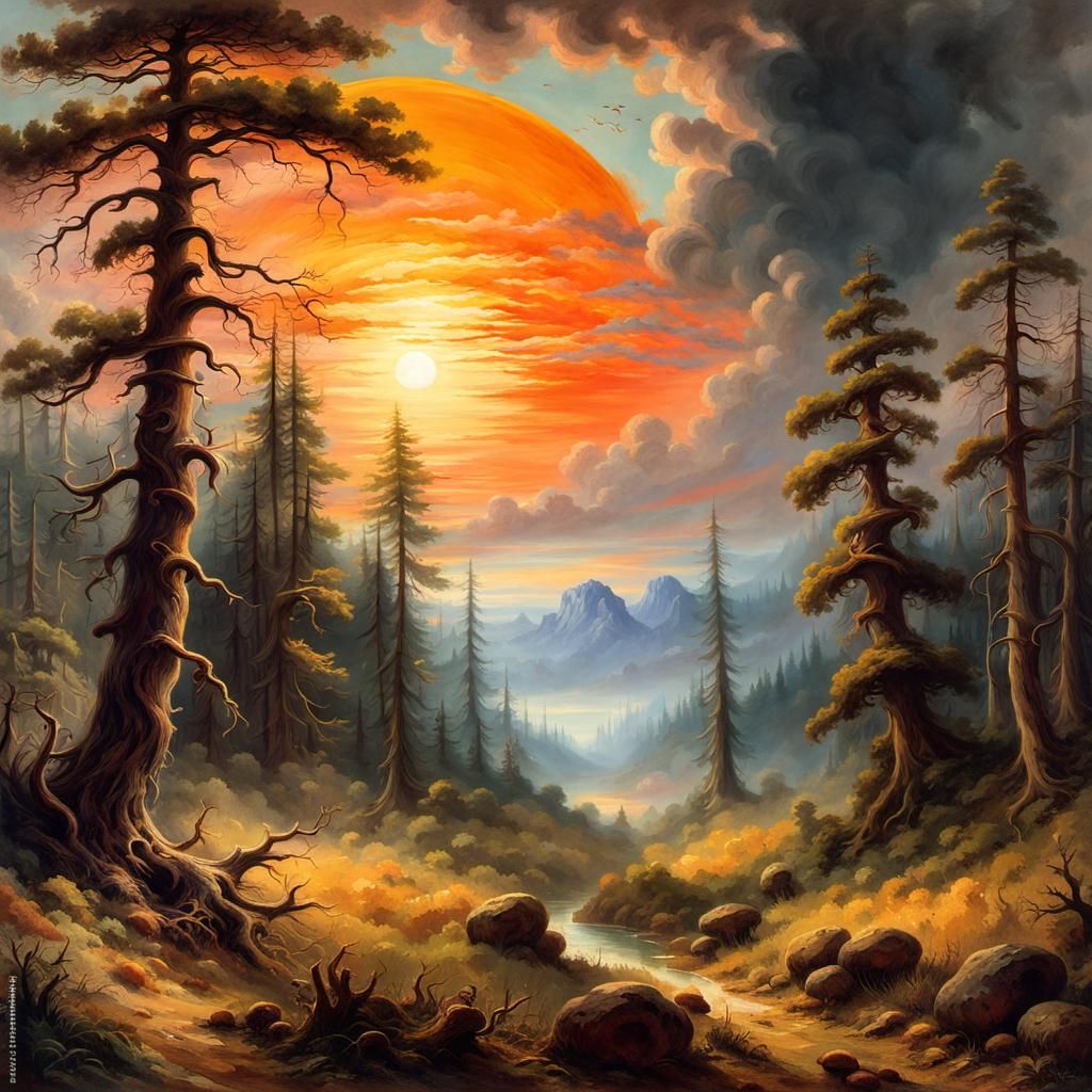 Eerie Forest: A Romantic Naturalism Landscape