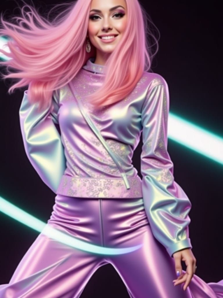 Hyperreal Neon Dance Scene