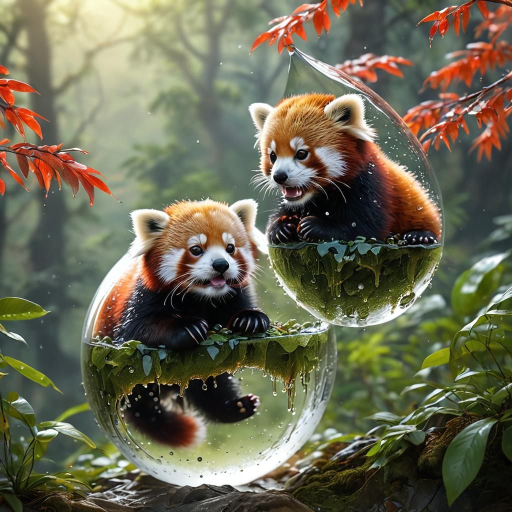 dripping red pandas