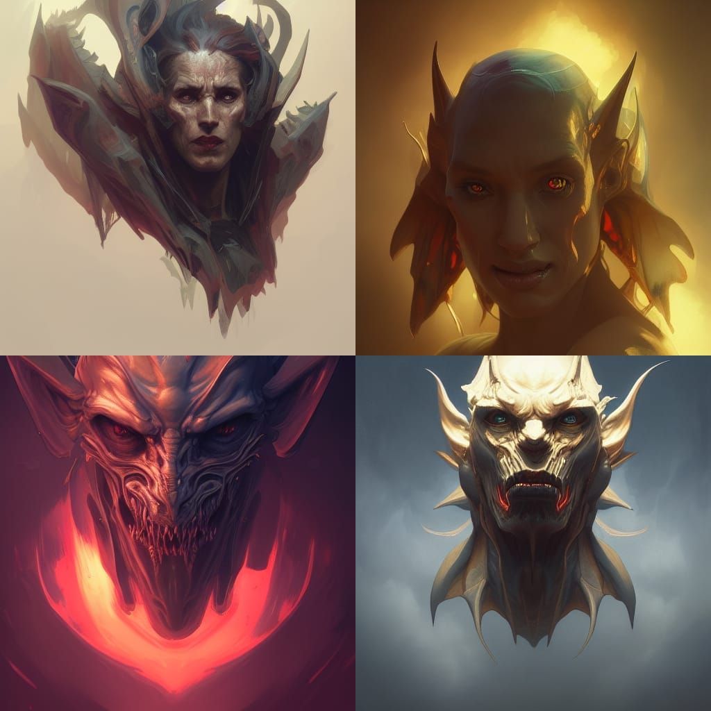 Demonic Portrait in Hyperdetailed Digital Art