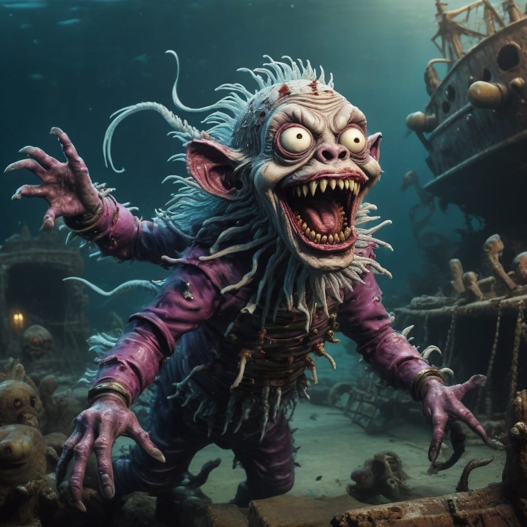 Zombie Sea Monkey Clowns in Shipwreck