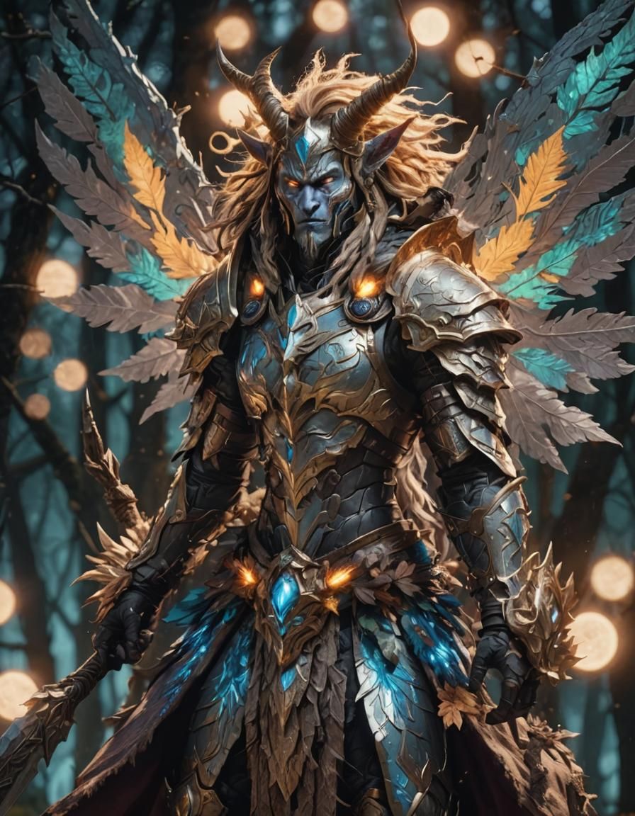 Sorgen Warrior Howling at the Moon in Warcraft Style