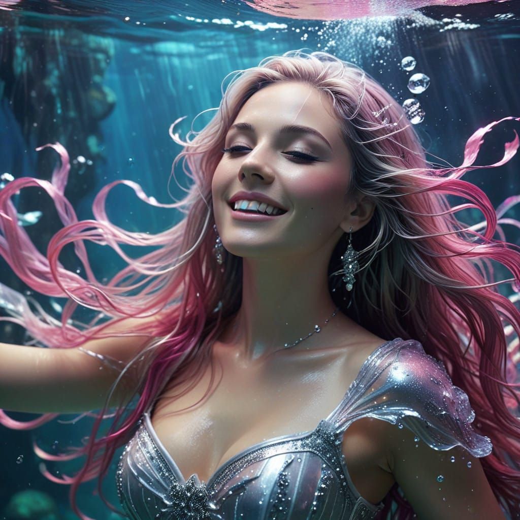 Enchanting Mermaid Songstress in Shimmering Hues