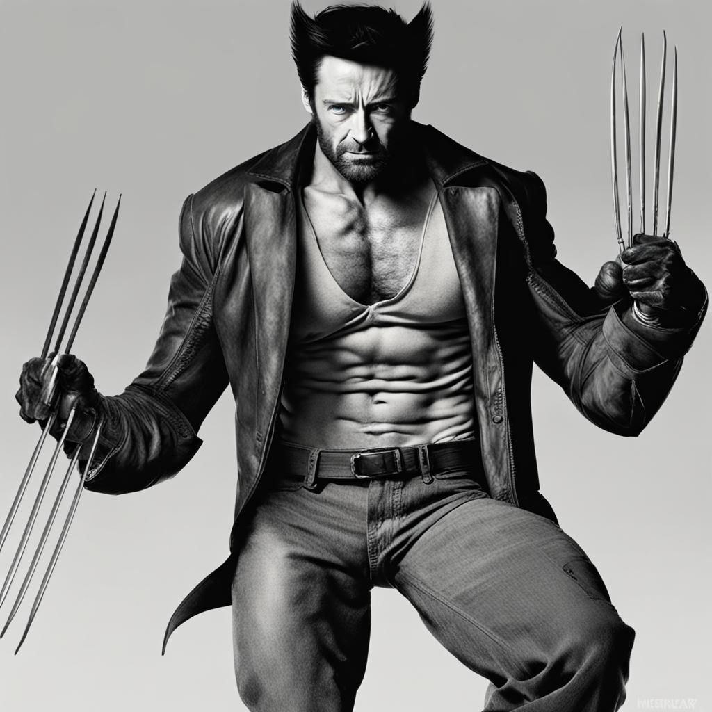 Wolverine Digital Rendering: Fierce Superhero Portrait