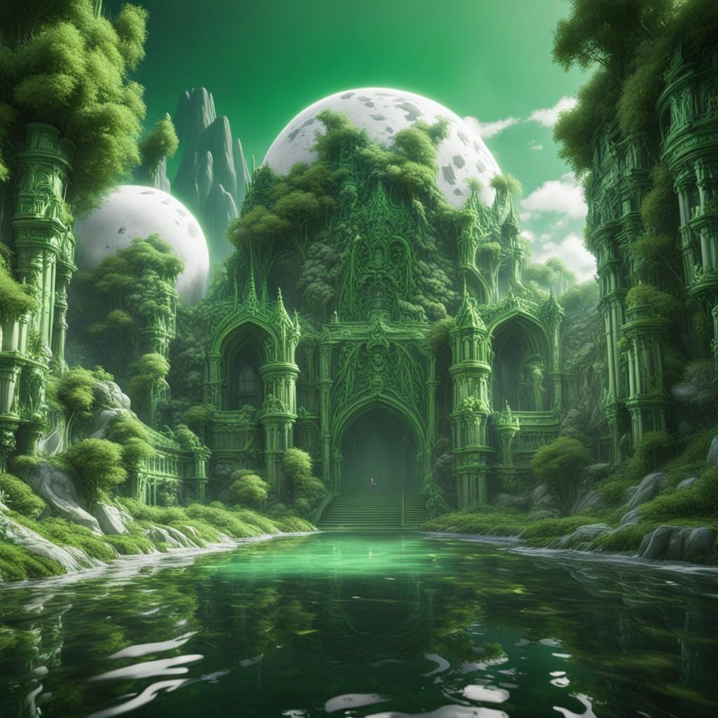 Green and White NFTs as Matte Painting