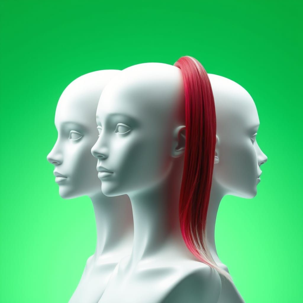 Minimalist Mannequin Head in Triple View