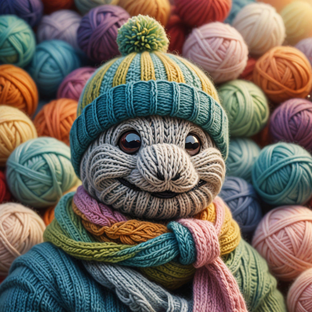 Whimsical Inchworm Knits in Hyperrealistic Concept Art