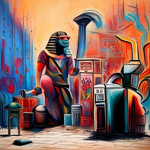Sobek's Sanctuary in Sumenu: Graffiti Art Style