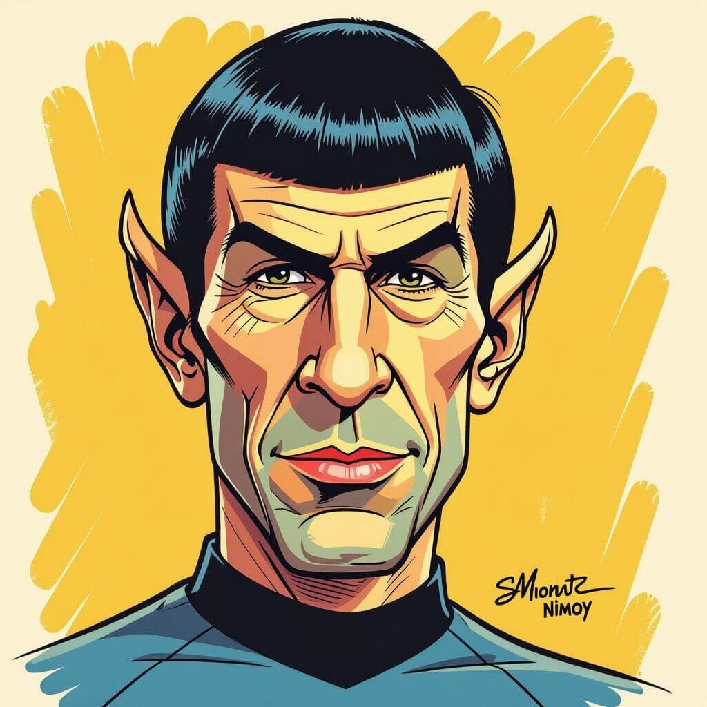 Mr Spock Caricature in Mort Drucker Mad Magazine Style