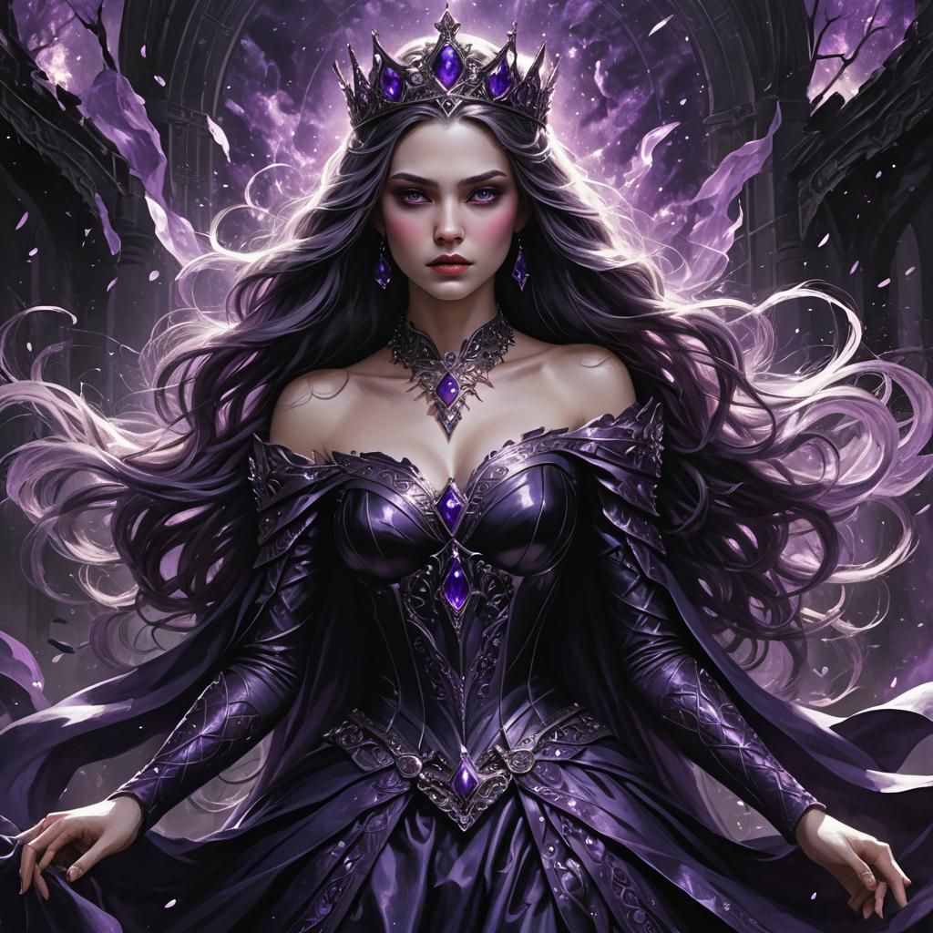 Purple-Black Princess of Power in Detailed Matte Painting