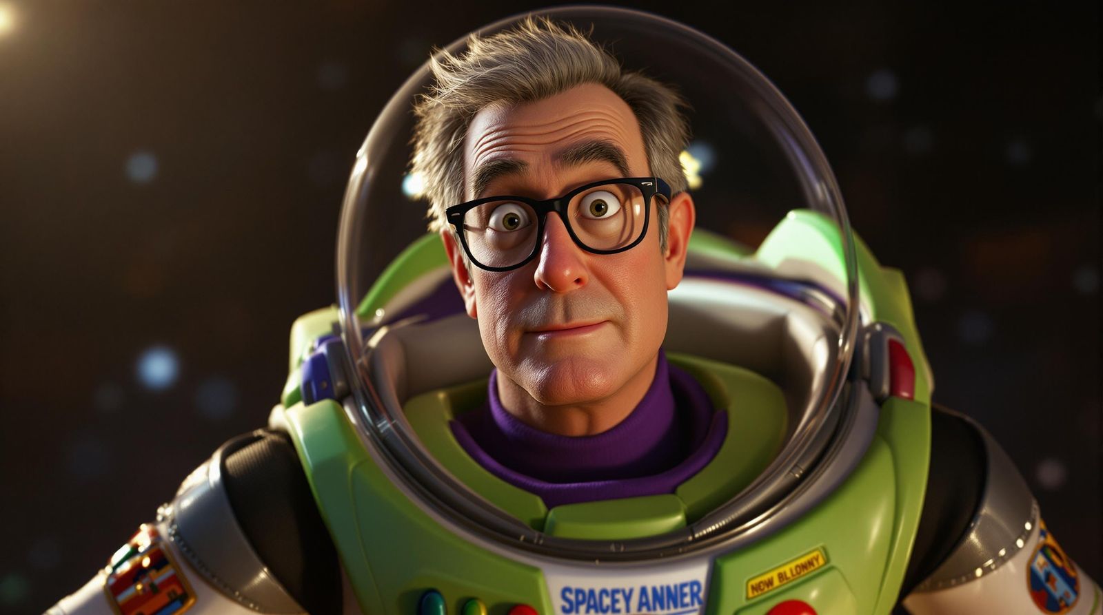 Woody Allen as Hyper-Realistic Buzz Lightyear in Cinematic P...