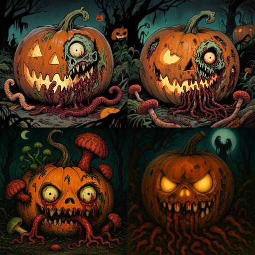 Zombie Pumpkin Harvest Nightmare in Alexander Jansson Style