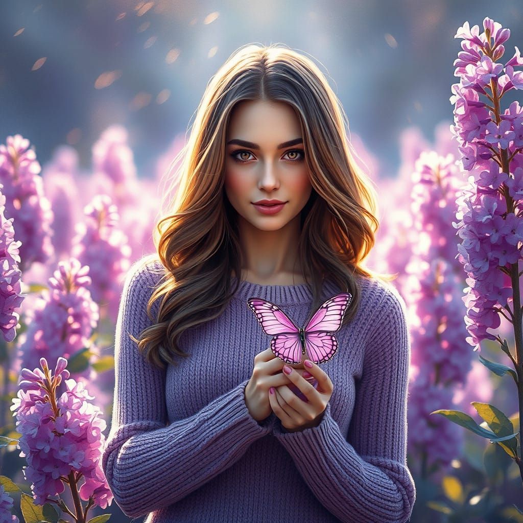 Ethereal Lilac Beauty in Alcohol Ink Style