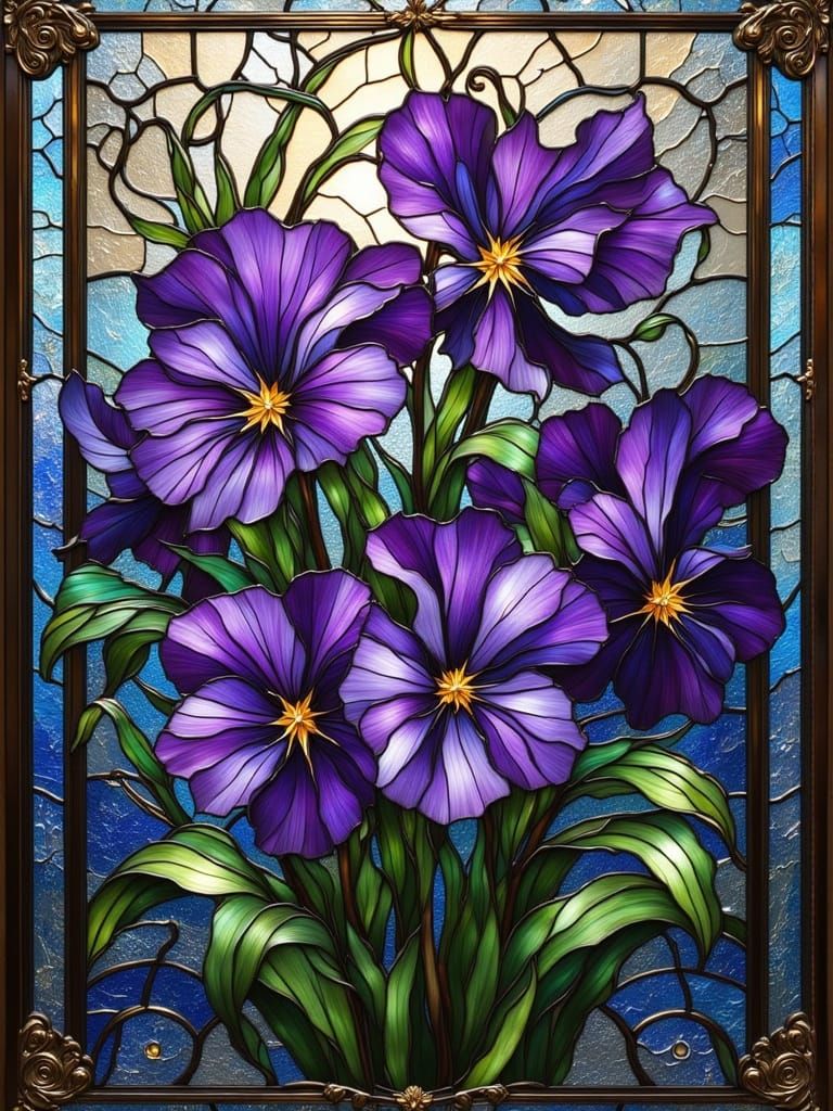 square purple-African Violet flowers