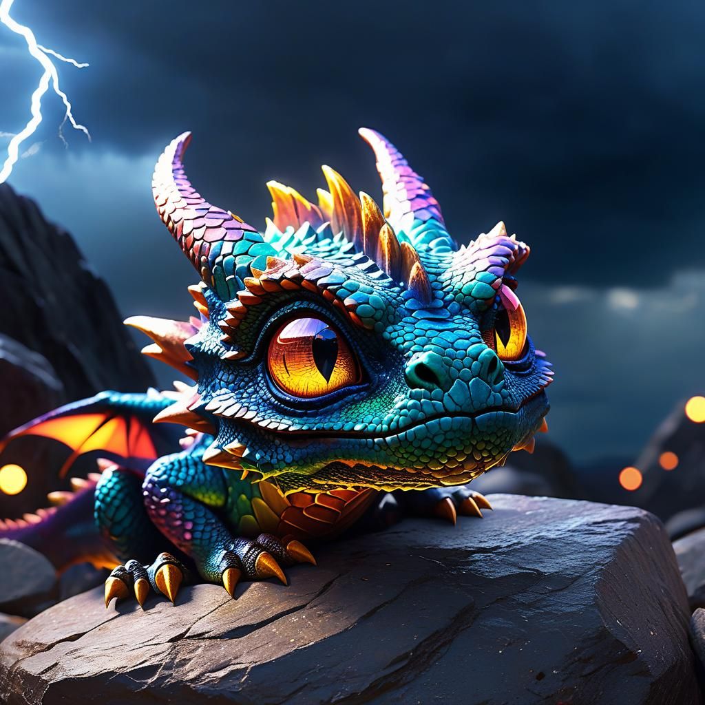 Hyperrealistic Lightning Dragon Concept Art