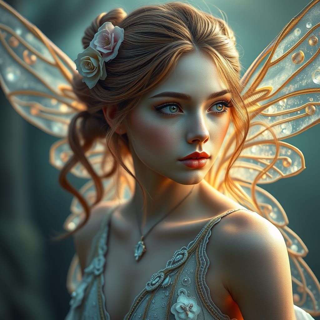 Stunning Ultra-Realistic Fairy in a Magic World