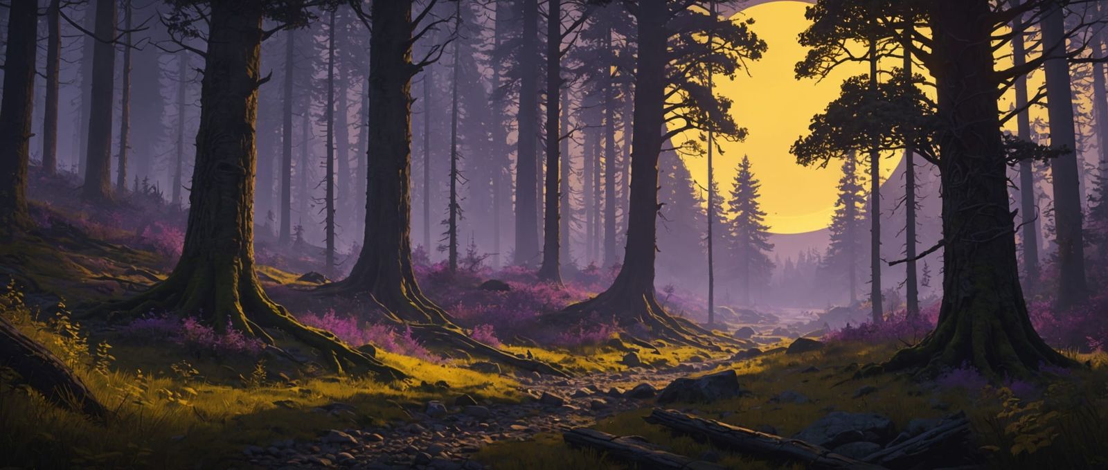 Moonlit Forest: Dark Fantasy Concept Art