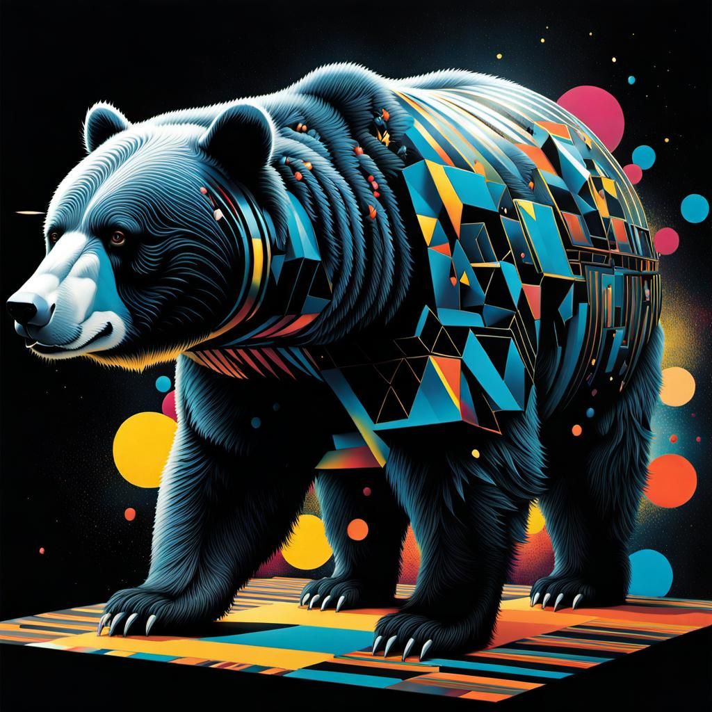 Robotic Bear Cyborg in Volcanic Hyperspace: Mazecore Digital...