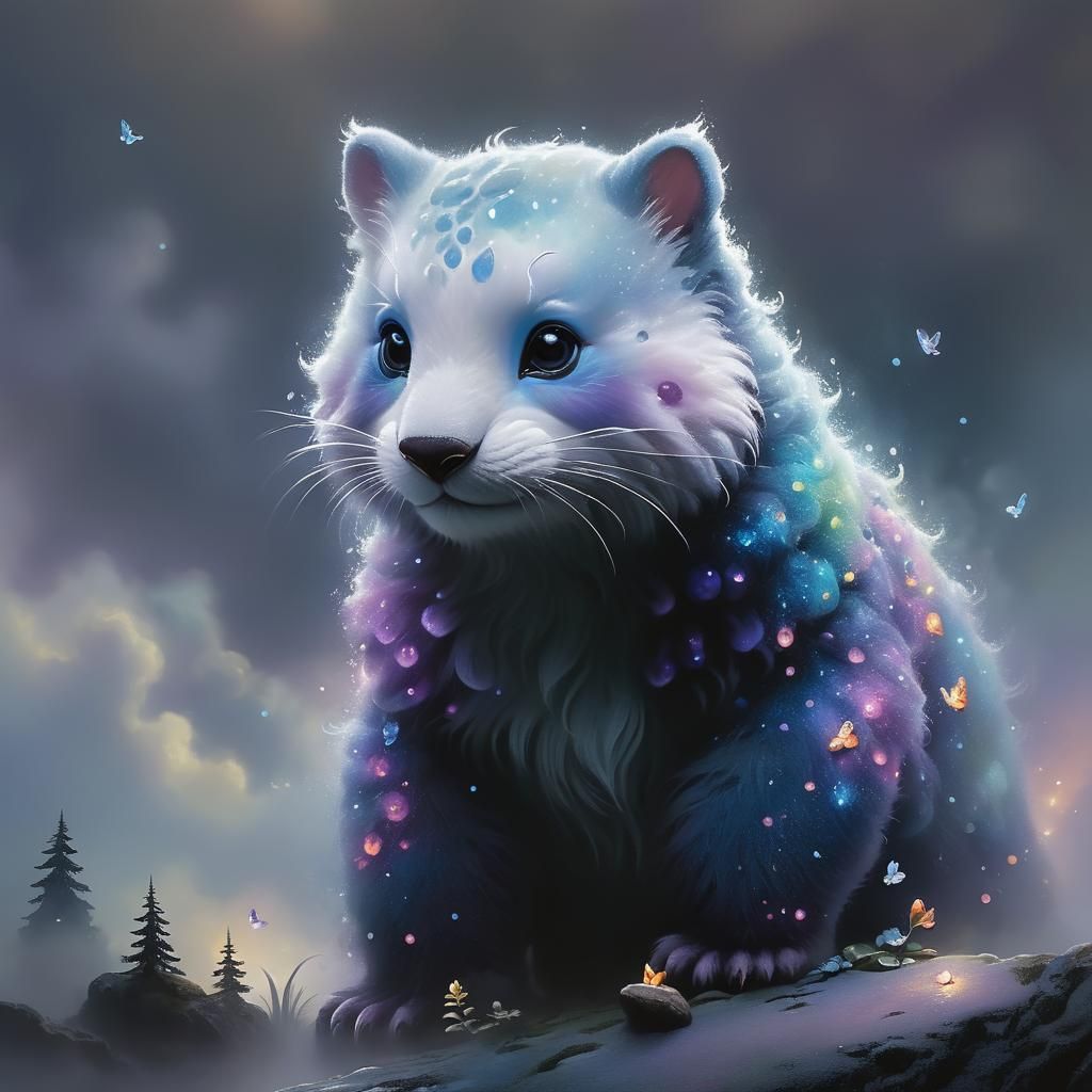 Ethereal Baby Creature in a Fantasy Landscape