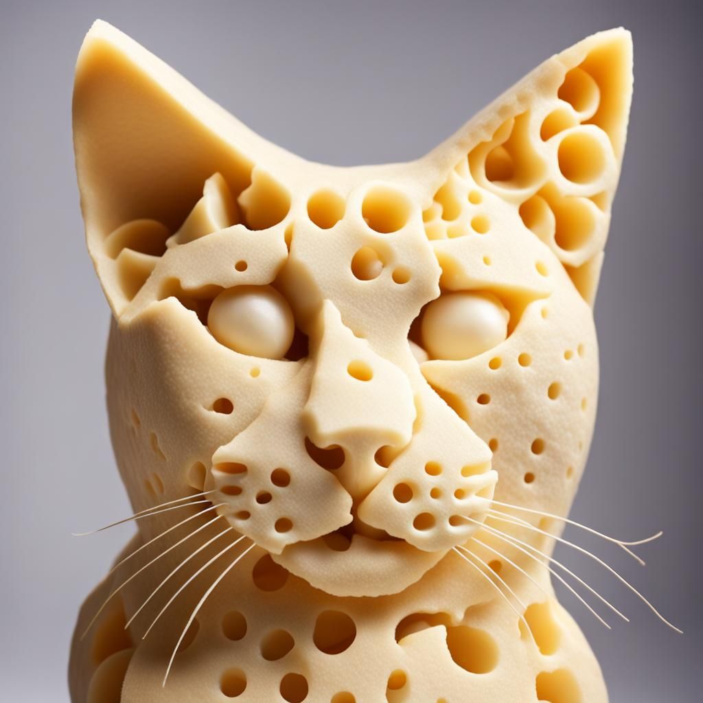 Cheese Cat Portrait: An Unusual Feline Creation