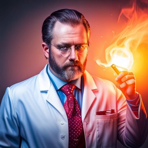 Steampunk Flame in Colored Scientific Glass