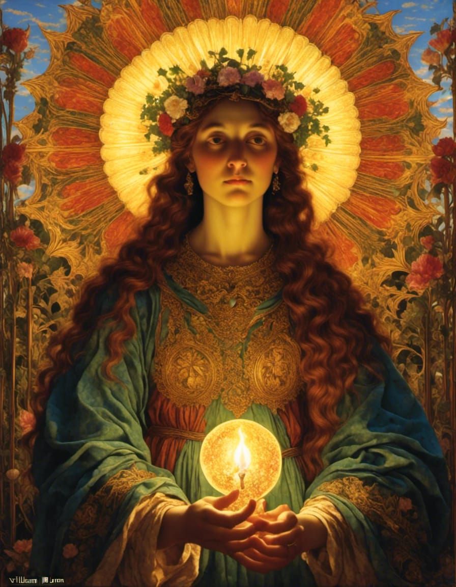 Saint in Holy Light with Golden Details