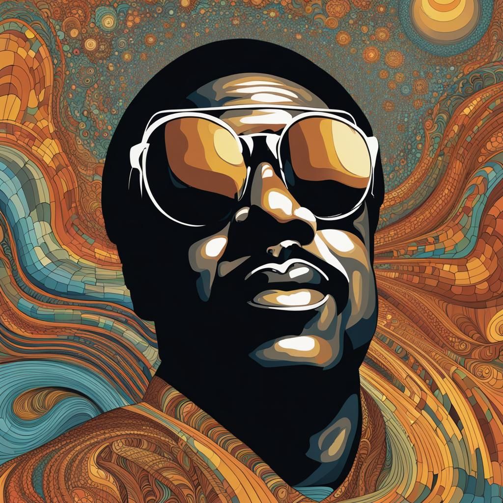 Abstract Fractal Art Inspired by Stevie Wonder