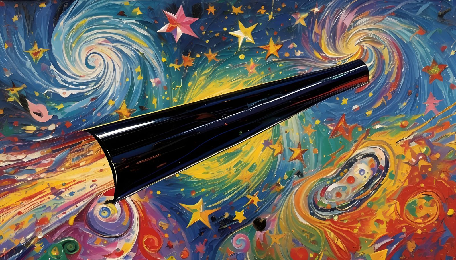 Sleek Mirror Cylinder in Iridescent Vortex