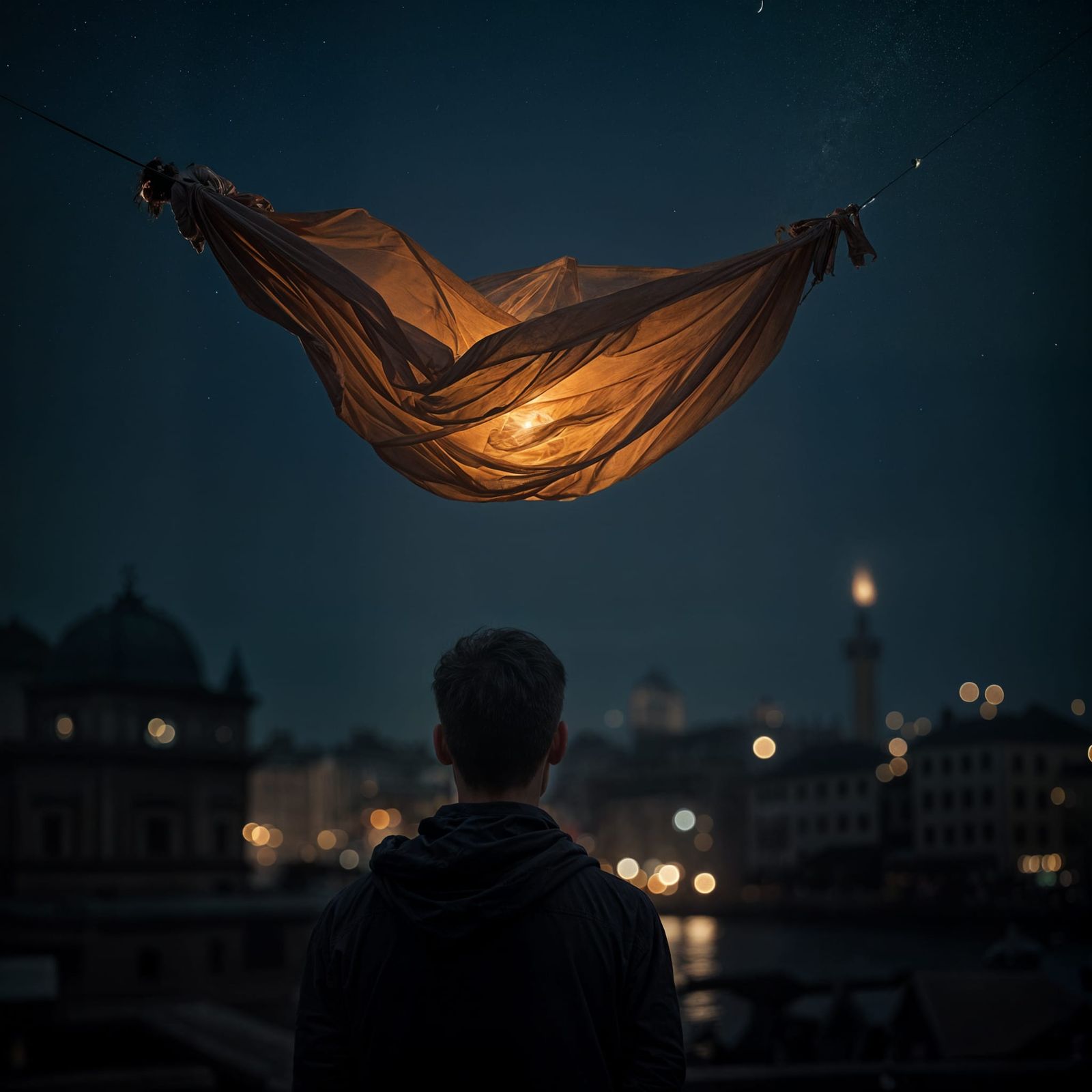 Floating Fabric in the Starry Night