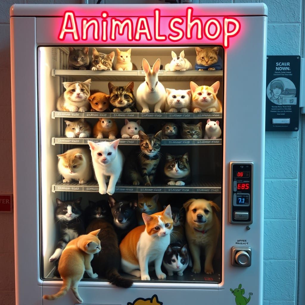 Vending Machine Filled with Live Pets