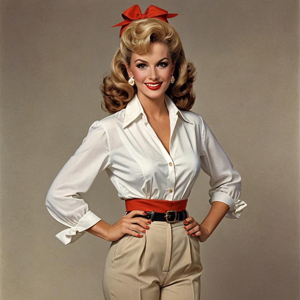 Jaime Sommers as Pin-Up Girl in Elvgren Style