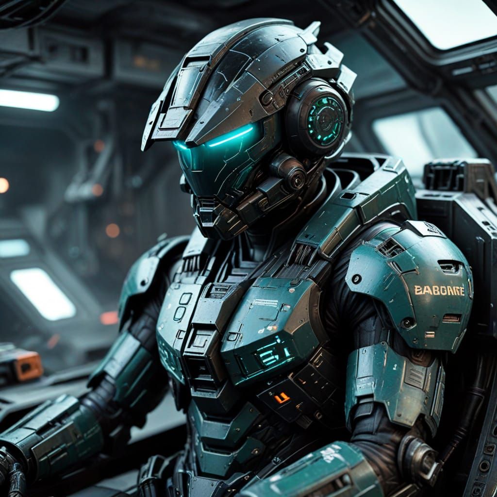 Sleek Sci-Fi Mech Pilot in Action