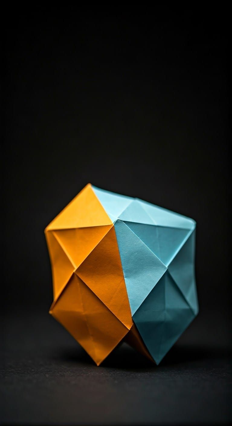 Detailed Origami Paper Folds in Soft Focus