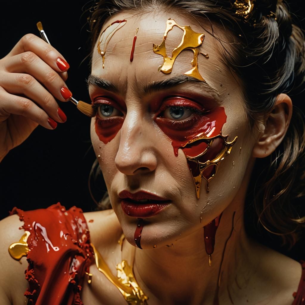 Surreal Girl Unveils Peeling Skin in Dreamlike Close-Up