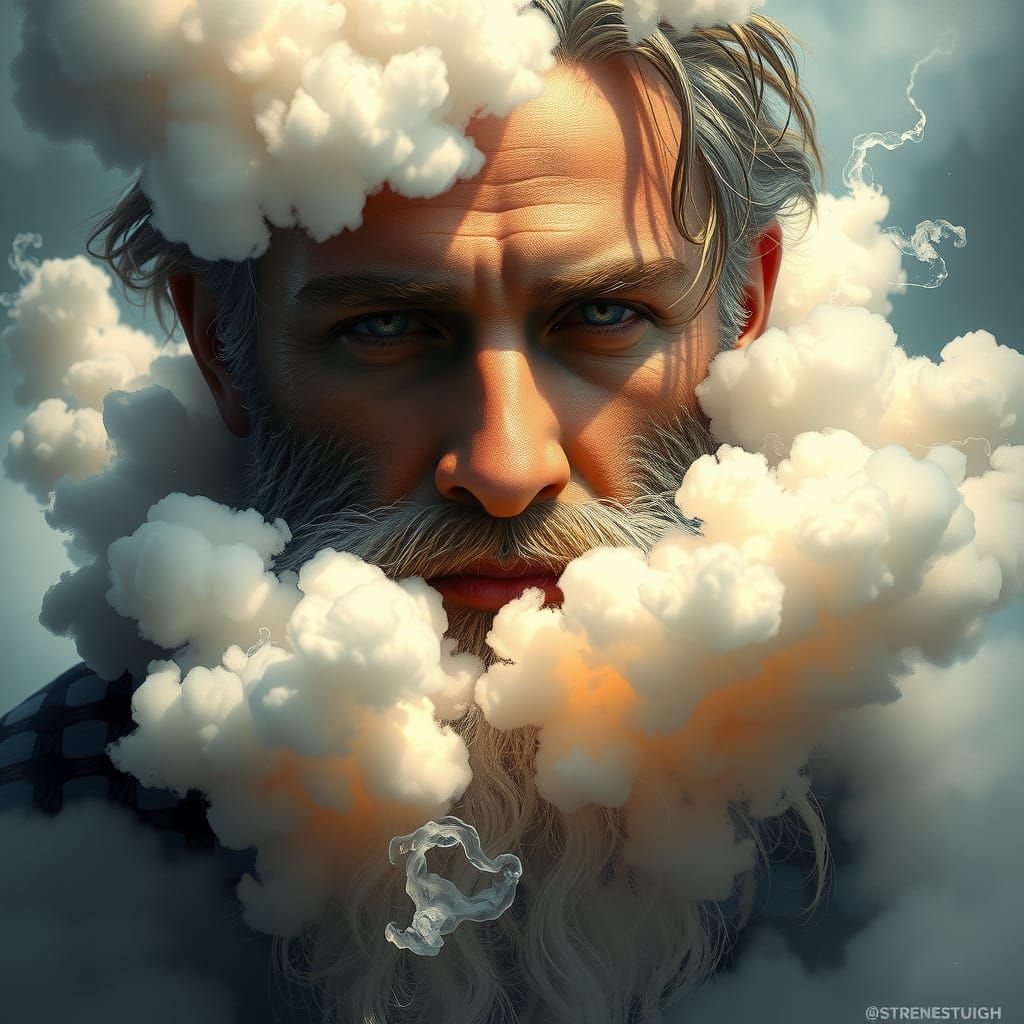 Cloud Beard Portrait in Hyperdetailed Style