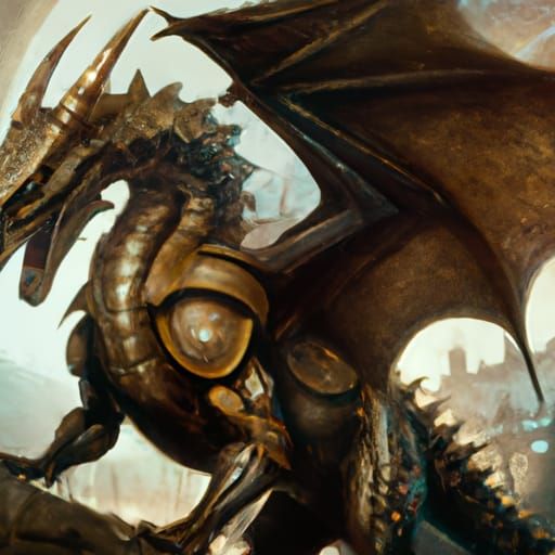 Epic Dragon from Trading Card: Digital Matte Painting