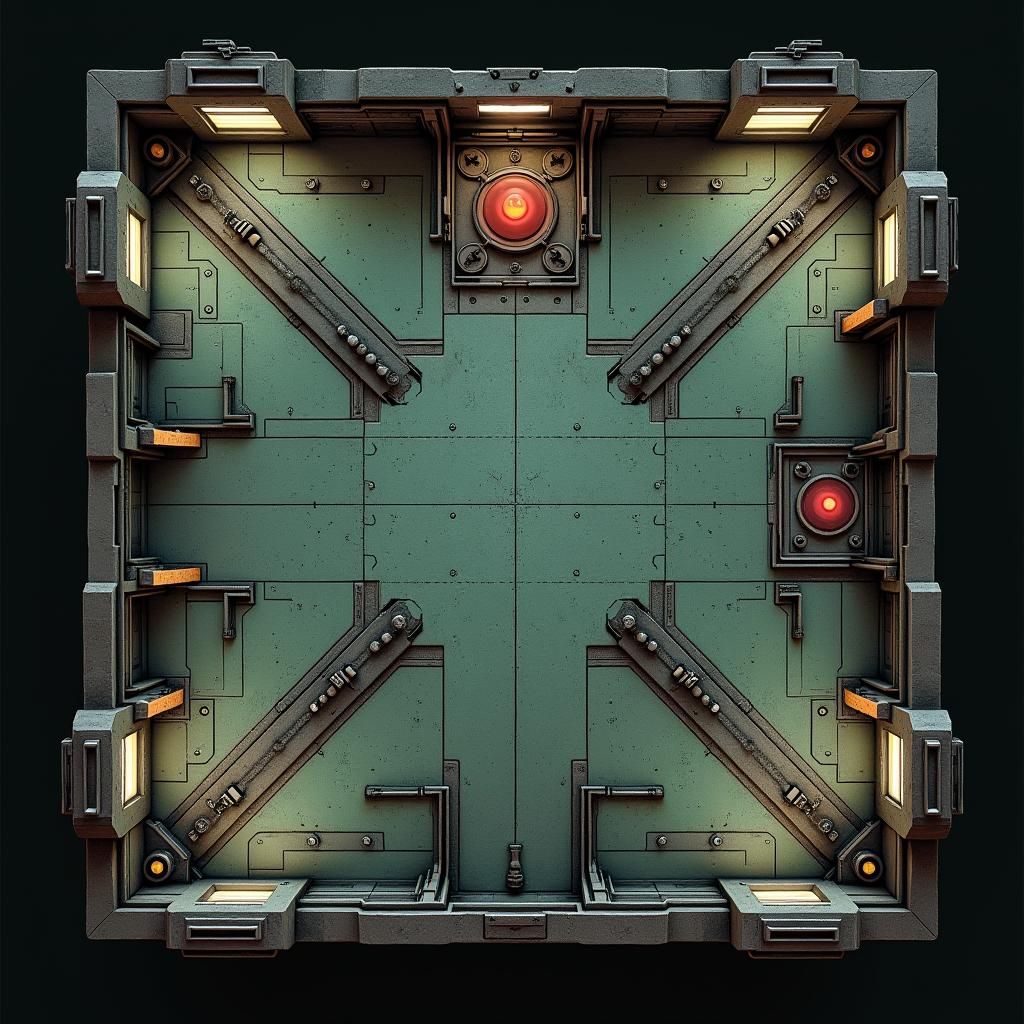 Sci-Fi Industrial Game Board Map