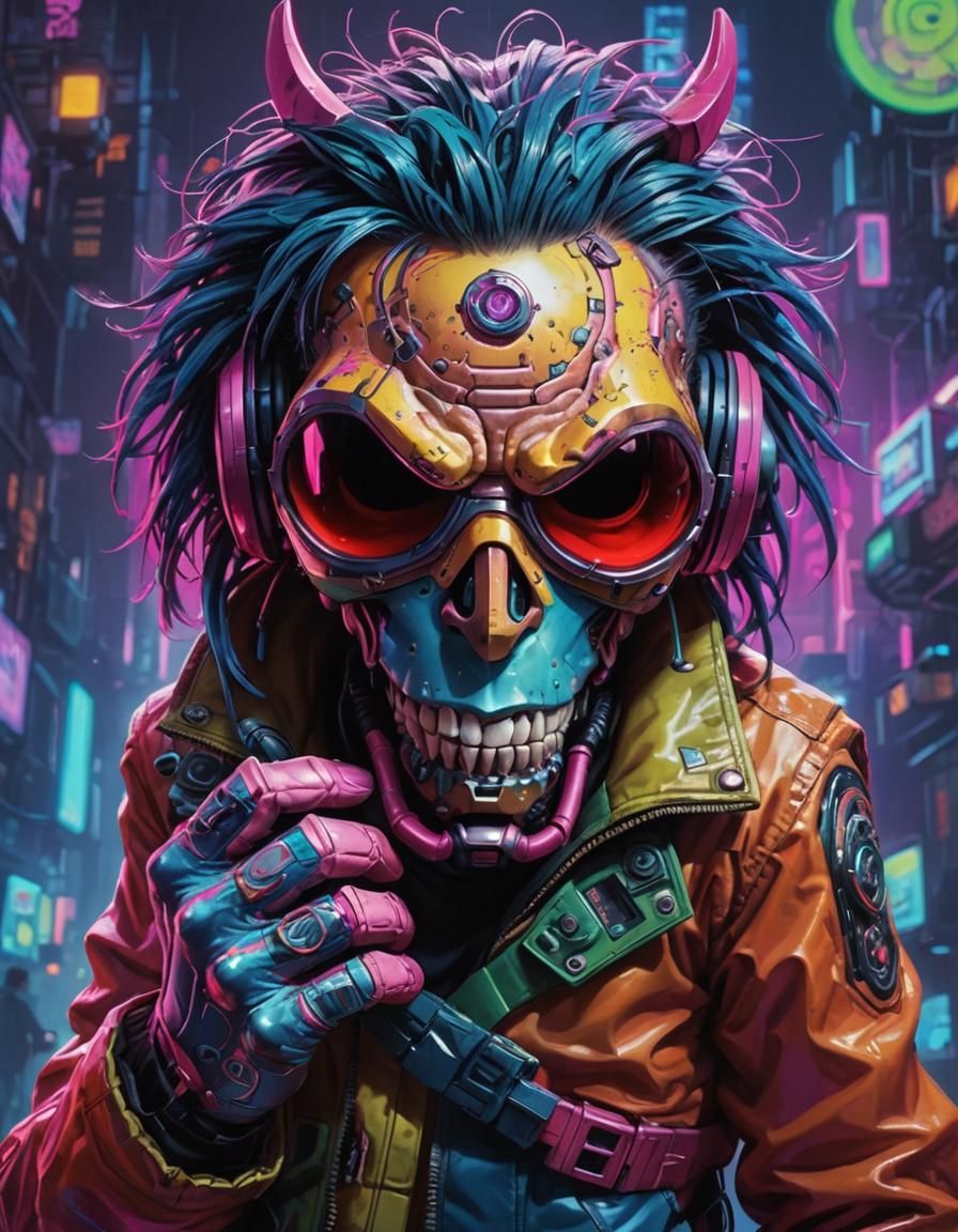 Surreal Cyberpunk Character Portrait