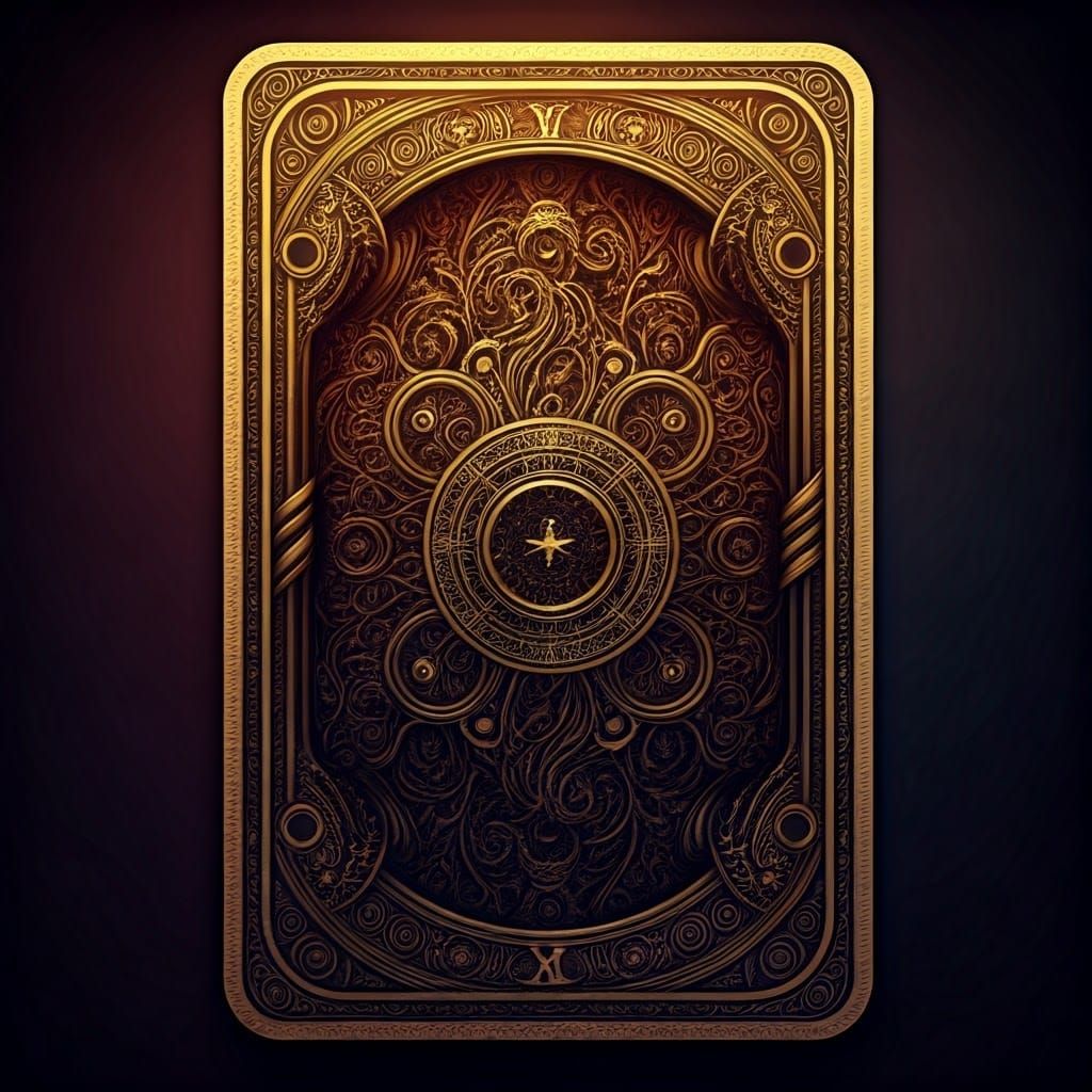 Mystical Tarot Card Design with Golden Aura