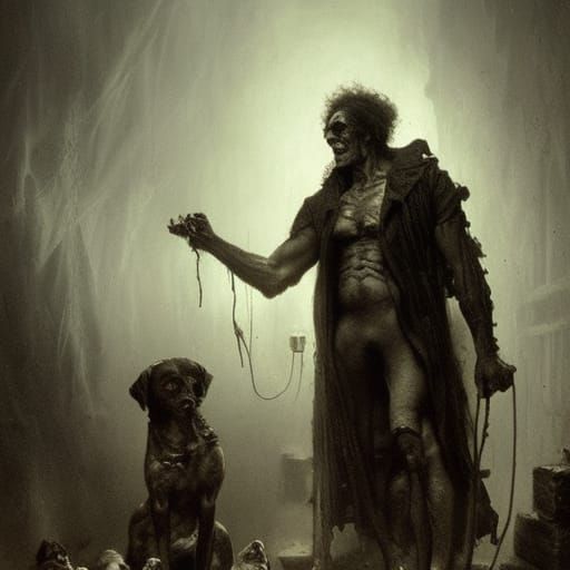 Horrific Frankenstein Dogs in Gothic Style