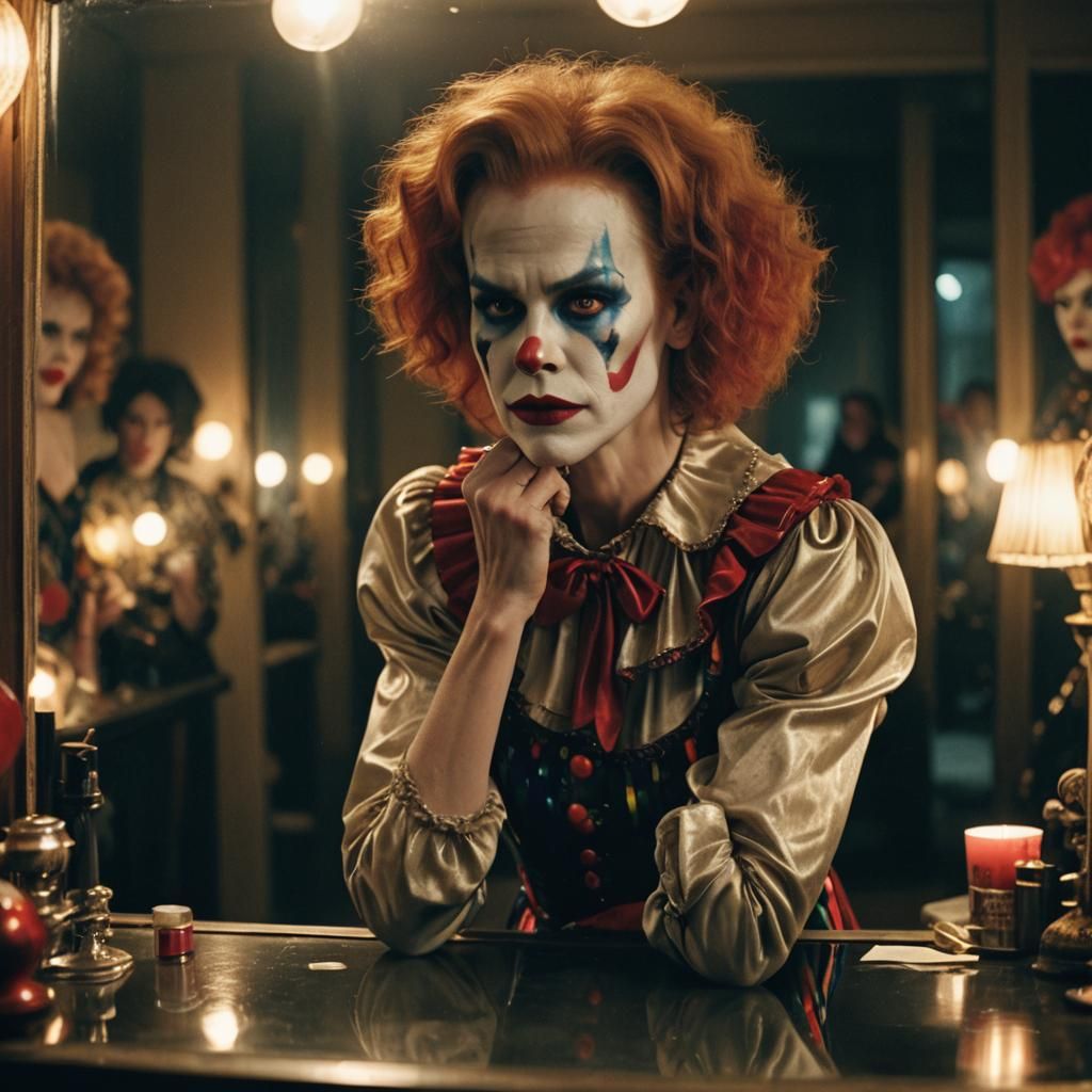 Nicole Kidman as Clown in Vintage Dressing Room